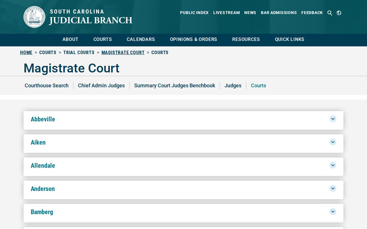 Union County bench warrant lookup, state Magistrate and Bond Court directory
