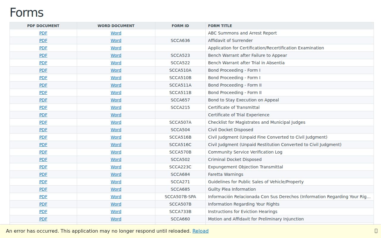Union County bench warrant lookup, official summary-court forms