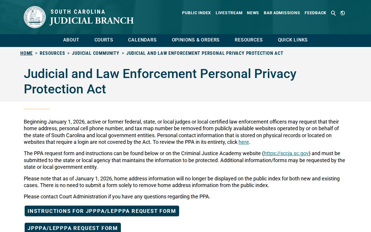 Union County arrest warrant privacy and public-index safeguards