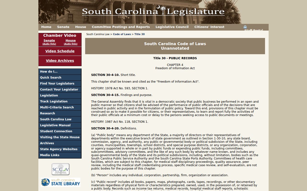 Union County warrant search, South Carolina FOIA access rules