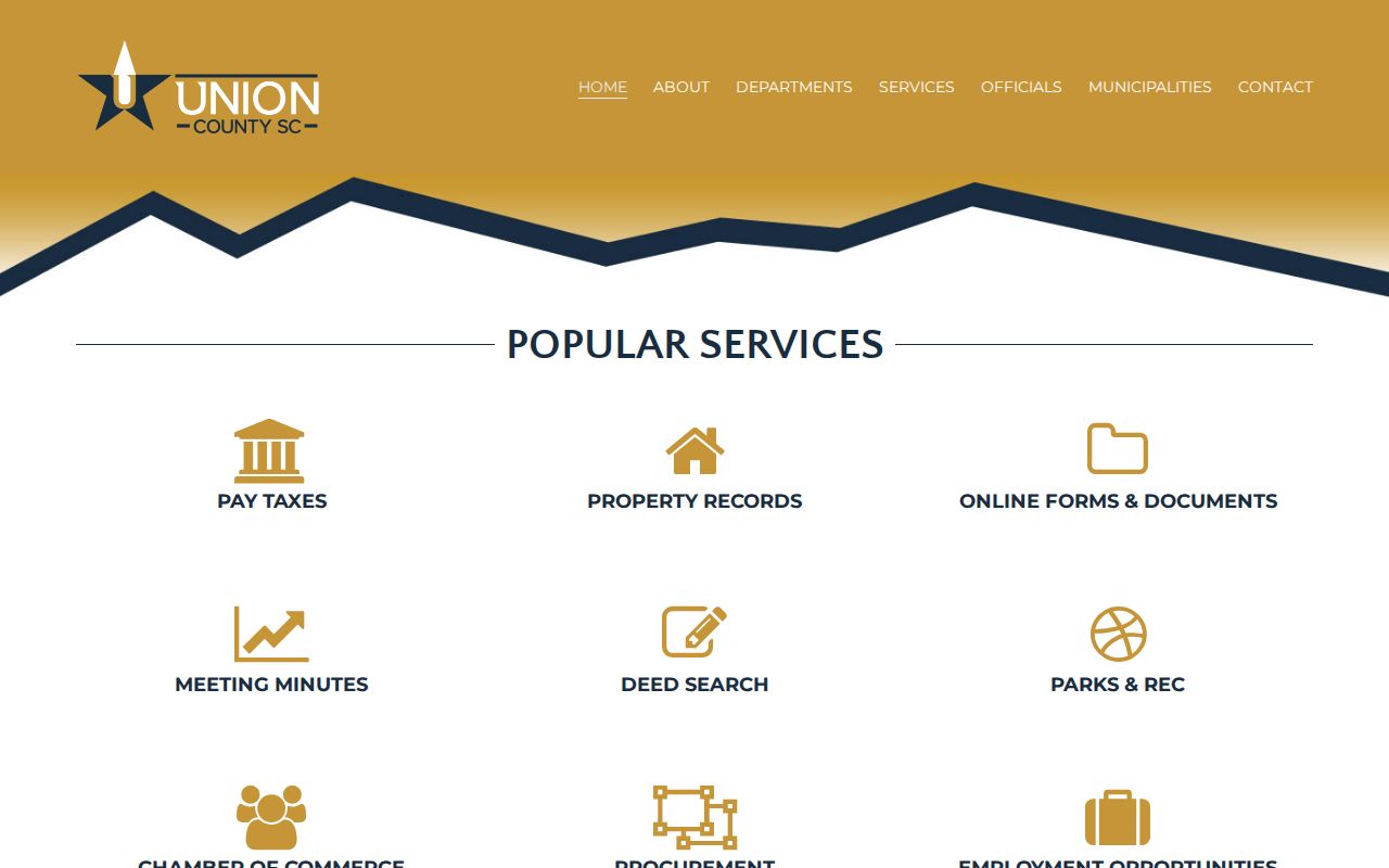 Union County warrant records resource, official county homepage